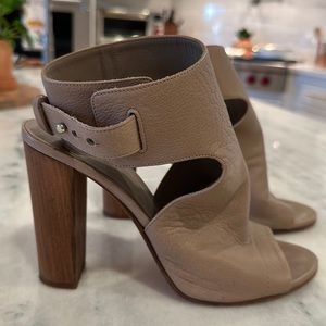 Vince tan heeled booties